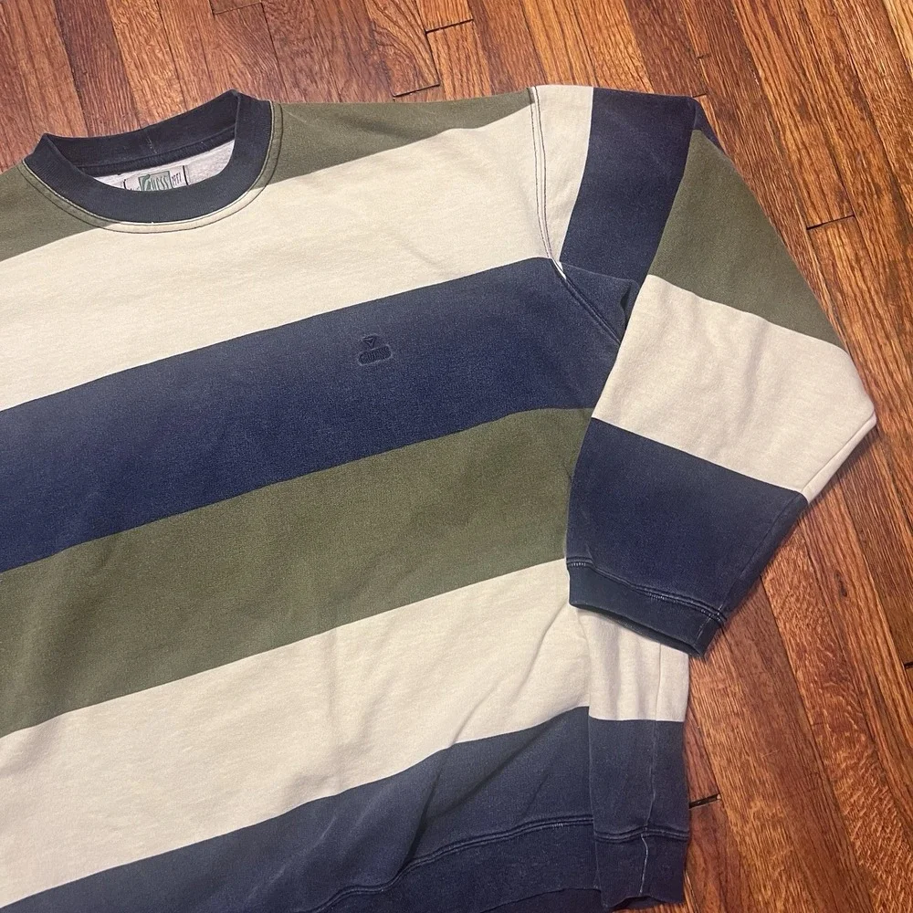 Guess American Tradition Sweater Vintage Men's Size Medium Striped Cotton Multi